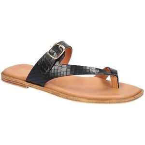 Bella Vita Doe-Italy Womens Black Leather Flip-Flop Thong‎ Sandals Size 6WW